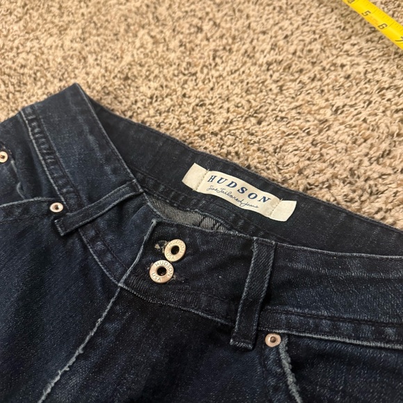 HUDSON Y2K Dark Blue Wash Low Rise Flare Bootcut Denim Jeans Women’s Size 30 - Picture 10 of 12